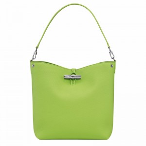 Bolsas De Ombro Longchamp Le Roseau M Feminino Verdes Brasil | 10281HFP355