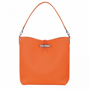 Bolsas De Ombro Longchamp Le Roseau M Feminino Laranja Brasil | 10281HFP017