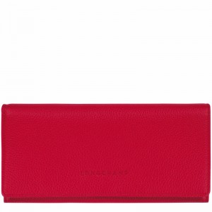 Carteiras Longchamp Le FOULONNÉ Continental Feminino Vermelhas Brasil | L3044021C39