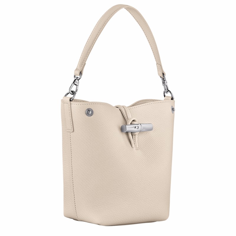 Bolsa Balde Longchamp Le Roseau XS Feminino Branco Brasil | 10279HFP555