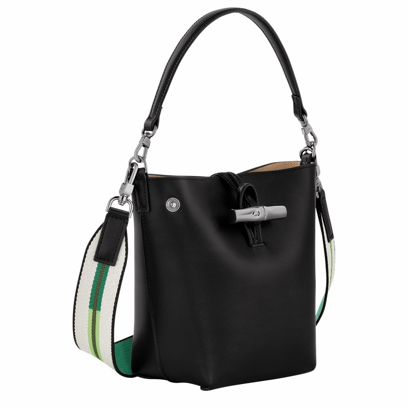 Bolsa Balde Longchamp Le Roseau XS Feminino Pretas Brasil | 10229HCN001