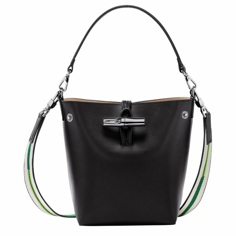 Bolsa Balde Longchamp Le Roseau XS Feminino Pretas Brasil | 10229HCN001