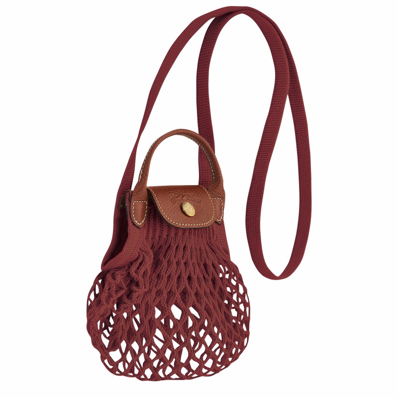 Bolsa De Malha Longchamp Le Pliage Filet XS Feminino Fucsia Brasil | 10139HVH204