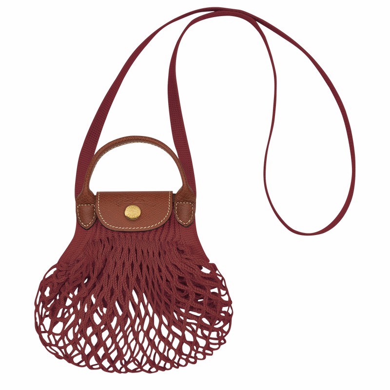 Bolsa De Malha Longchamp Le Pliage Filet XS Feminino Fucsia Brasil | 10139HVH204