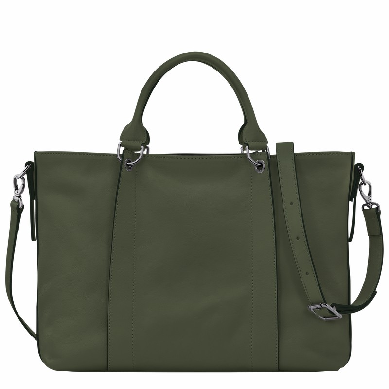 Bolsa de Mão Longchamp 3D L Feminino Caqui Brasil | 10198HCV292