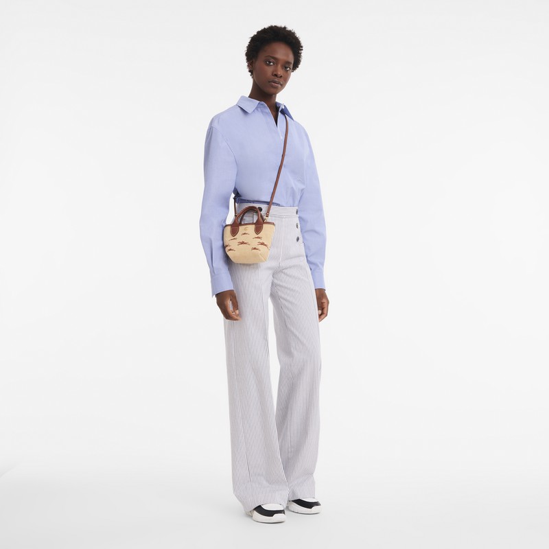 Bolsa de Mão Longchamp Le Panier Pliage XS Feminino Marrom Brasil | 10206HCF035