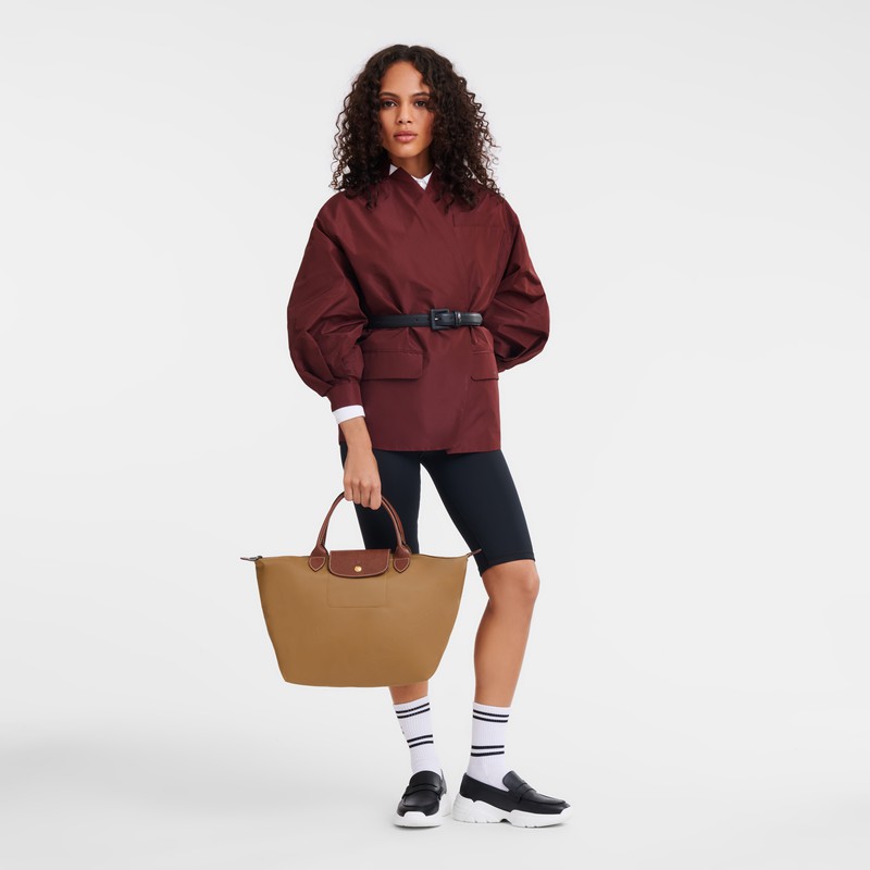 Bolsa de Mão Longchamp Le Pliage Original M Feminino Caqui Brasil | L1623089P86