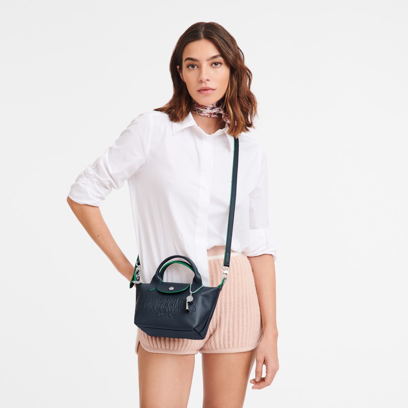 Bolsa de Mão Longchamp Le Pliage Xtra XS Feminino Azul Marinho Brasil | L1500HEY556