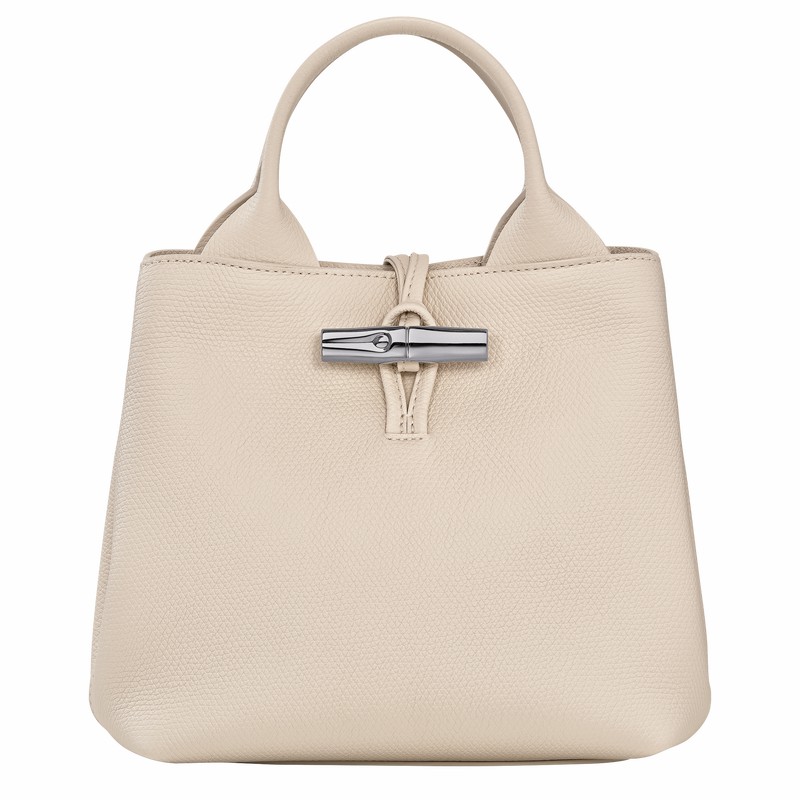Bolsa de Mão Longchamp Le Roseau S Feminino Branco Brasil | 10273HFP555