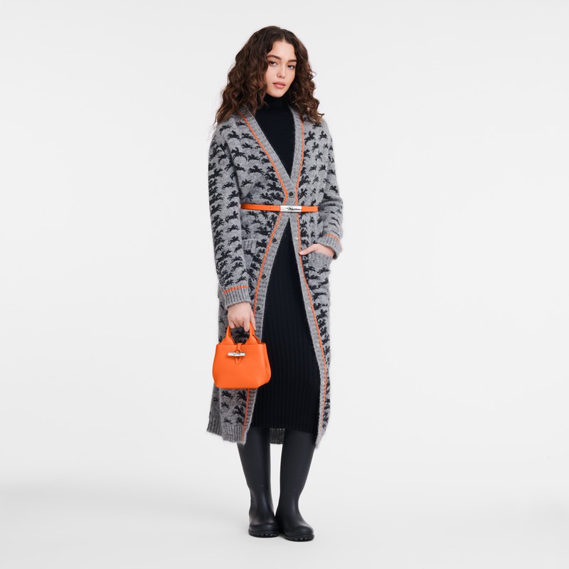 Bolsa de Mão Longchamp Le Roseau XS Feminino Laranja Brasil | 10278HFP017