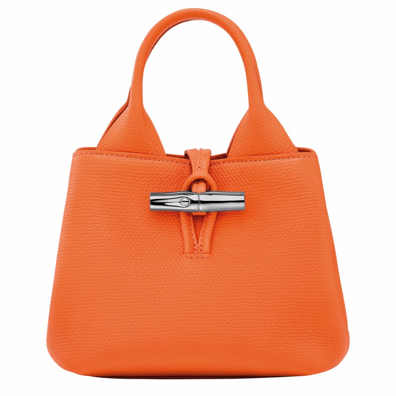 Bolsa de Mão Longchamp Le Roseau XS Feminino Laranja Brasil | 10278HFP017