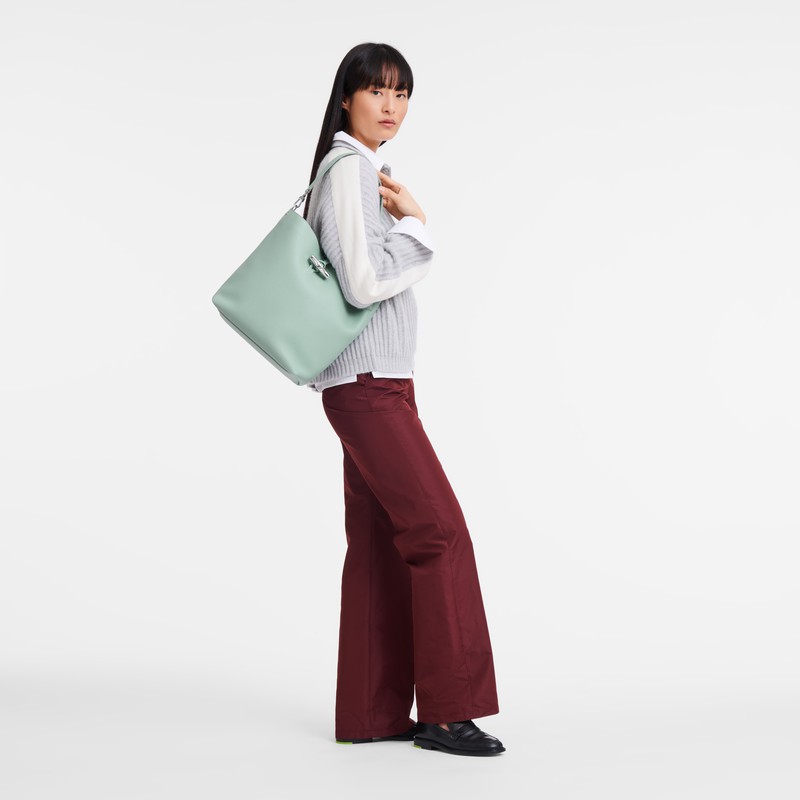 Bolsas De Ombro Longchamp Le Roseau M Feminino Celadon Brasil | 10281HFP282