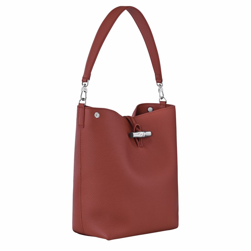 Bolsas De Ombro Longchamp Le Roseau M Feminino Marrom Brasil | 10281HFP404