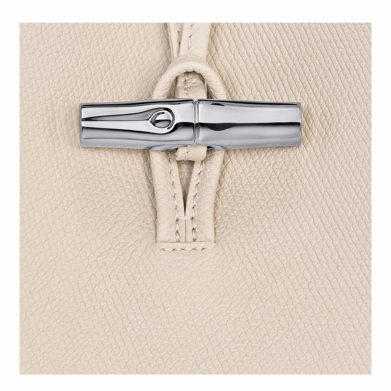 Bolsas De Ombro Longchamp Le Roseau M Feminino Branco Brasil | 10281HFP555