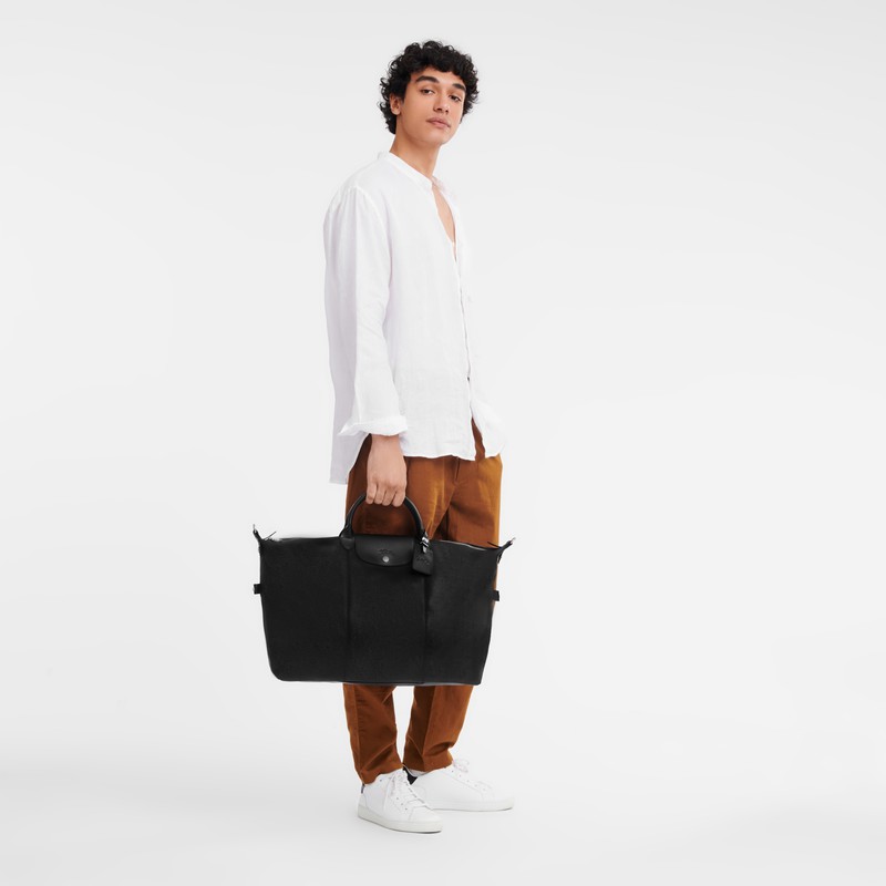 Bolsas De Viagem Longchamp Le FOULONNÉ S Masculino Pretas Brasil | L1624021047-