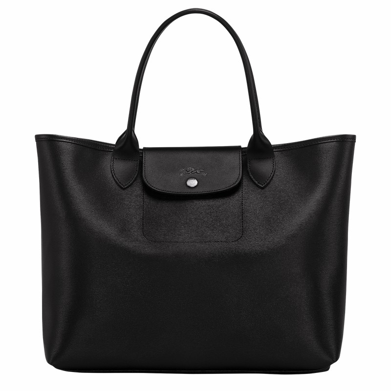 Bolsas Tote Longchamp Le Pliage City L Feminino Pretas Brasil | 10182HYQ001