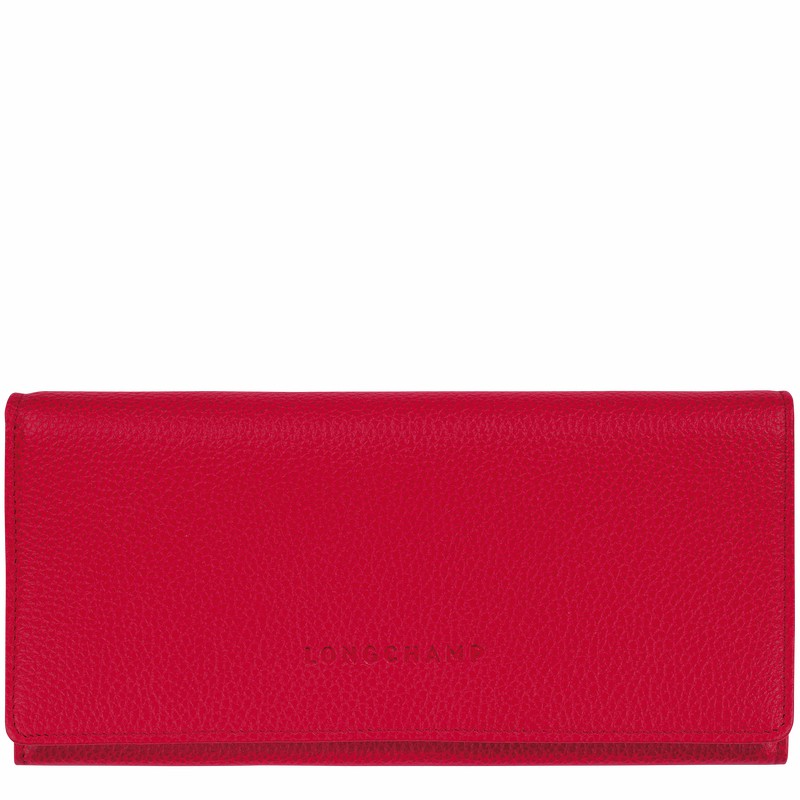 Carteiras Longchamp Le FOULONNÉ Continental Feminino Vermelhas Brasil | L3044021C39