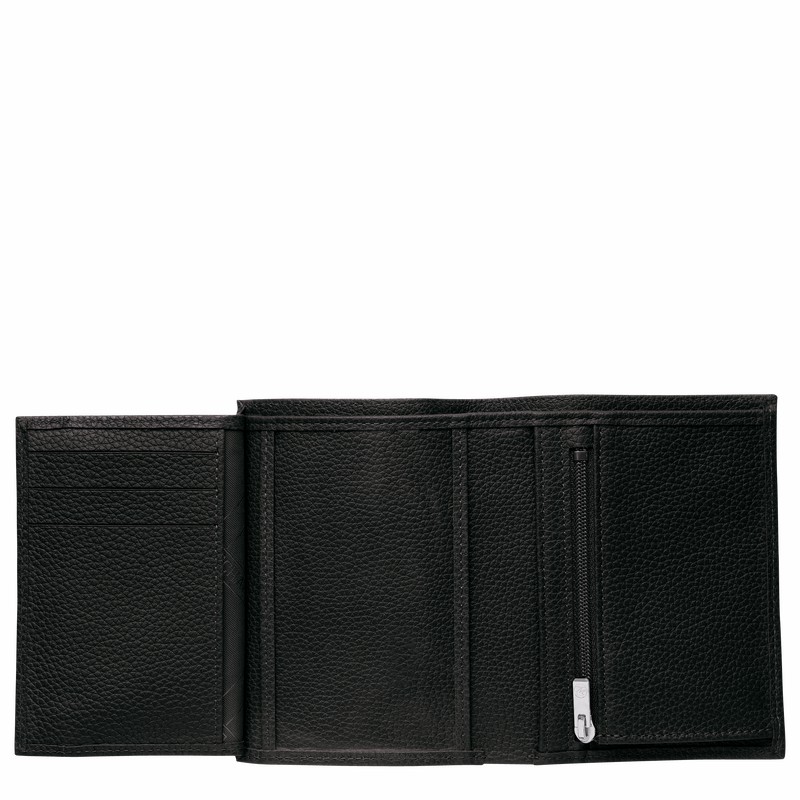 Carteiras Longchamp Le FOULONNÉ Masculino Pretas Brasil | L3528021047-