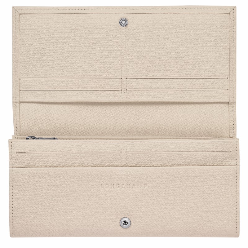 Carteiras Longchamp Le Roseau Flap Feminino Branco Brasil | L3044HFP555