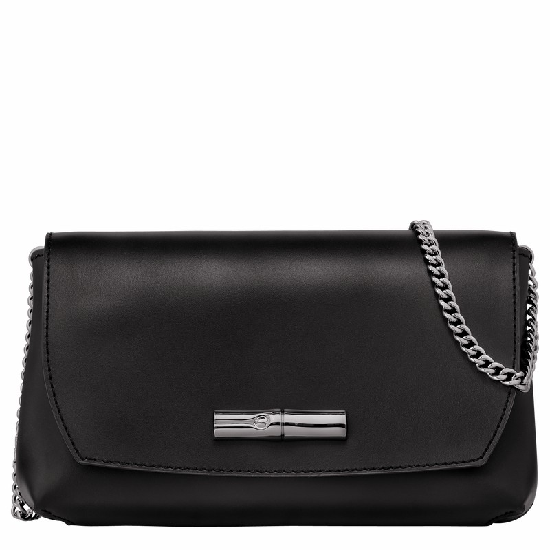 Clutch Longchamp Le Roseau Feminino Pretas Brasil | 10191HCN001