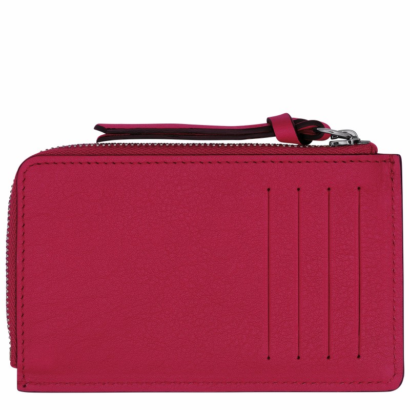 Porta Cartão Longchamp 3D Feminino Fucsia Brasil | 30034HCVJ13