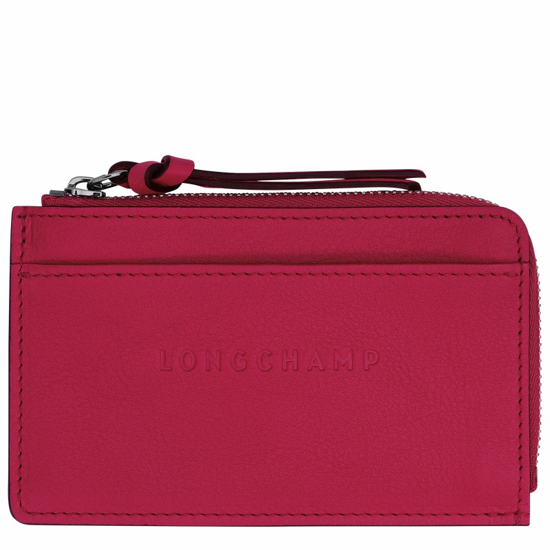 Porta Cartão Longchamp 3D Feminino Fucsia Brasil | 30034HCVJ13